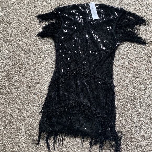 1920’s Flapper Dress Black Sequins - Picture 2 of 8
